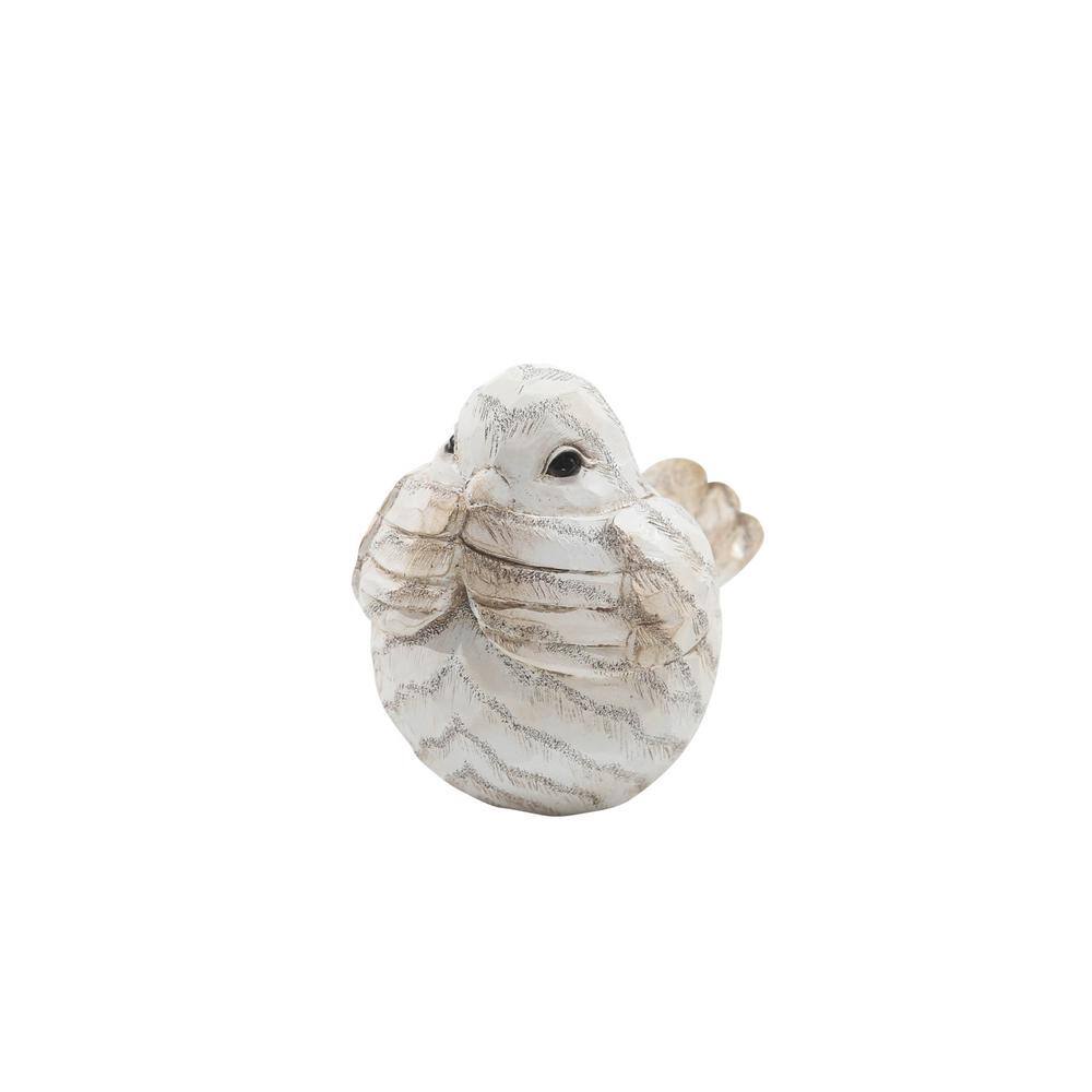 Ivory Resin Hear No Evil, See No Evil, Speak No Evil Bird Figurines