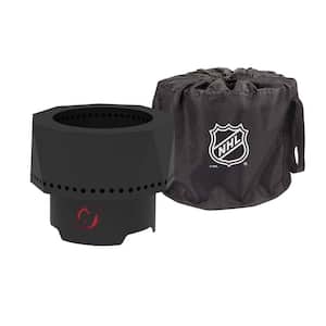 The Ridge NHL 15.7 in. x 12.5 in. Round Steel Wood Pellet Portable Fire Pit - New Jersey Devils