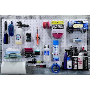 (2) 24 in. W x 42-1/2 in. H x 9/16 in. D White Epoxy, 18-Gauge Steel Square Hole Pegboards