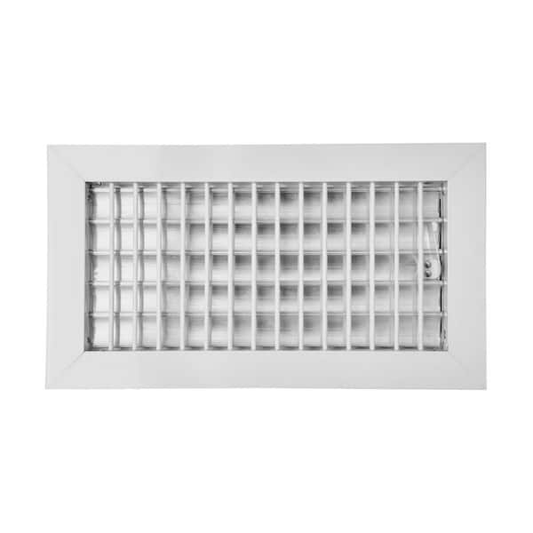 ACLAMINAIRE 12 in. x 6 in. Aluminum Adjustable Wall Register in White