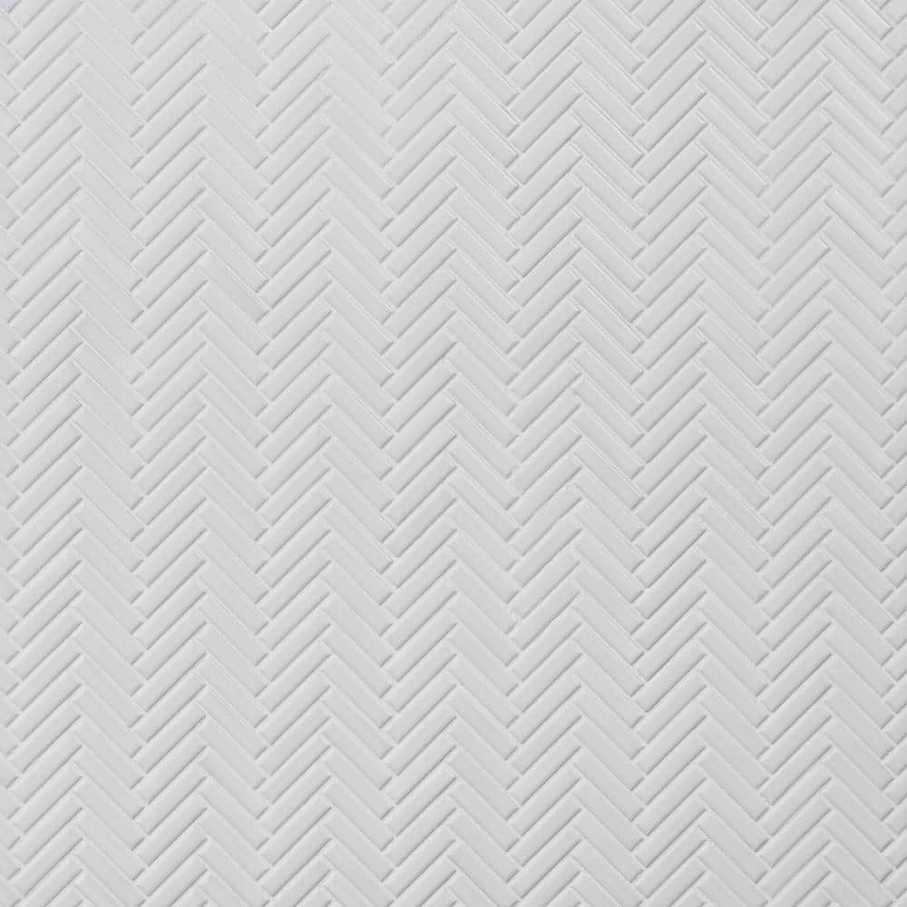 Motif Herringbone White Matte 11.14 in. x 11.14 in. Porcelain Mosaic Floor and Wall Tile (0.86 sq. ft./each) price history on PriceWatchPro