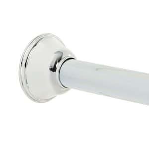 NeverRust Decorative Minial 44 in. - 72 in. Aluminum Adjustable Tension No-Tools Shower Rod in Chrome