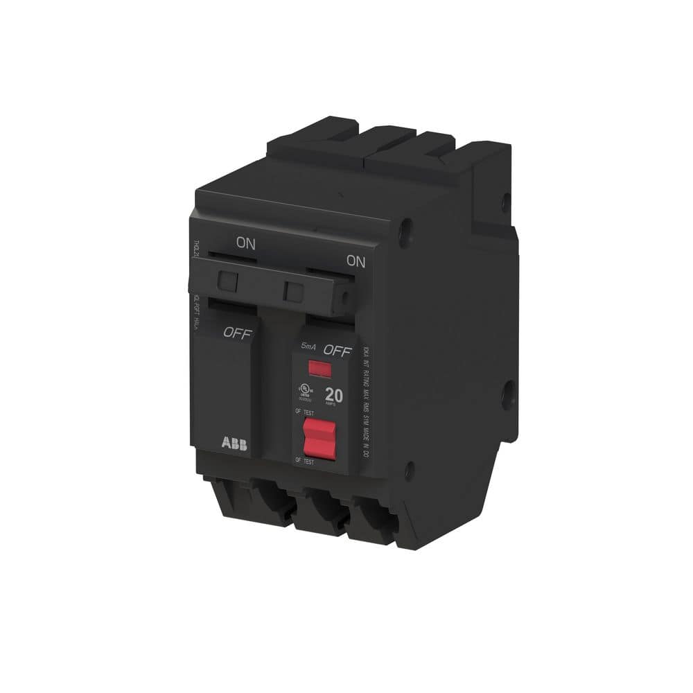20 Amp Double Pole Ground Fault Plug-On Neutral Circuit Breaker with Self-T