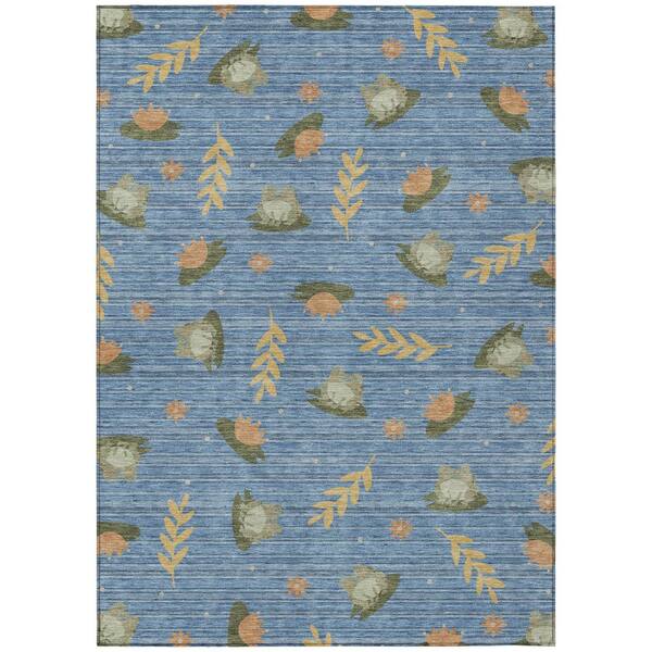 Chantille Machine Washable Indoor/Outdoor Abstract ACN2795 Blue 8 ft. x 10 ft. Area Rug