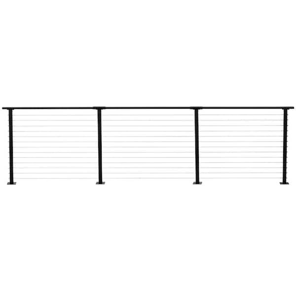 14 ft. Deck Cable Railing, 42 in. Base Mount, Black