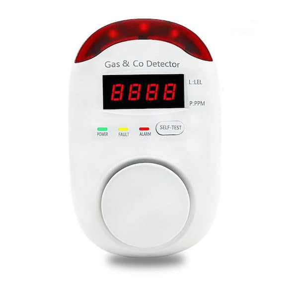 2-in-1 Gas Leak and Carbon Monoxide Detector Plug-in Dual Sensor Alarm for Home and RV with Sound and Light Alerts