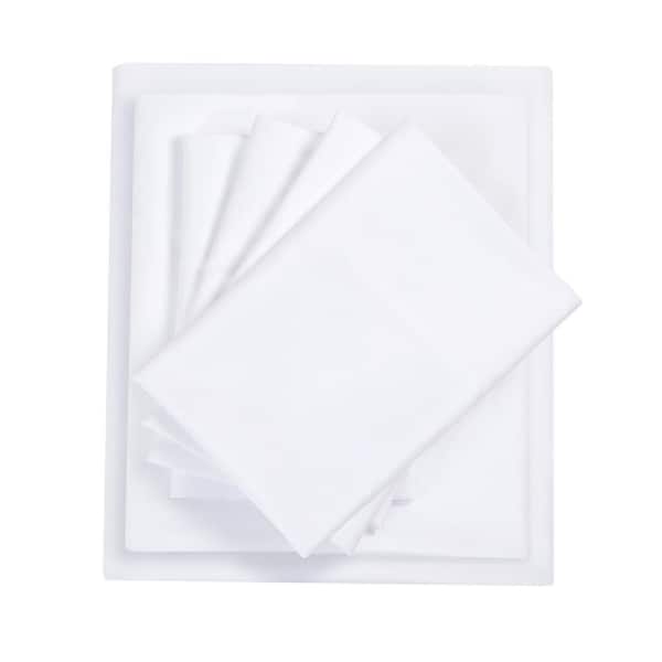 Intelligent Design 6-Piece White Microfiber Full Sheet Set with Side Storage Pockets
