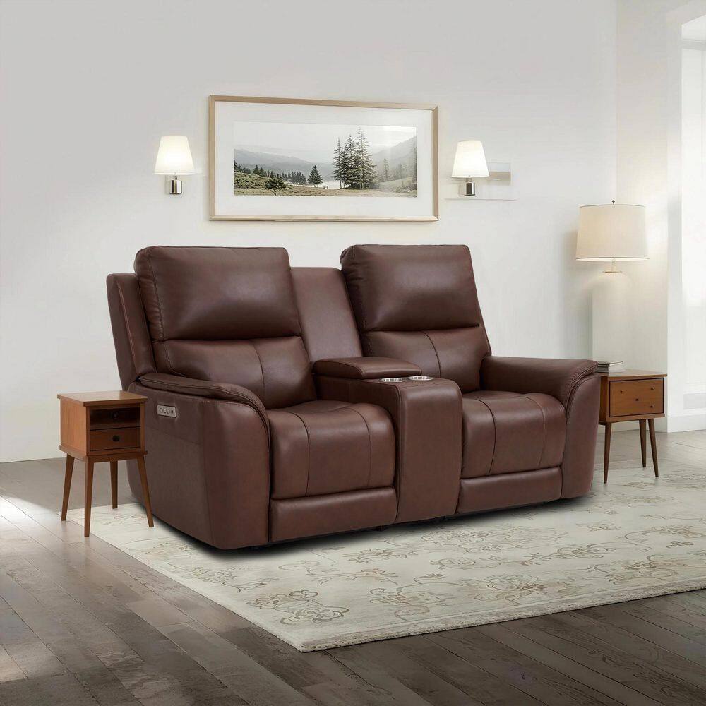 77 in. 2 Seats Genuine Leather Power Reclining Zero Gravity loveseat in Dark Brown price history on PriceWatchPro