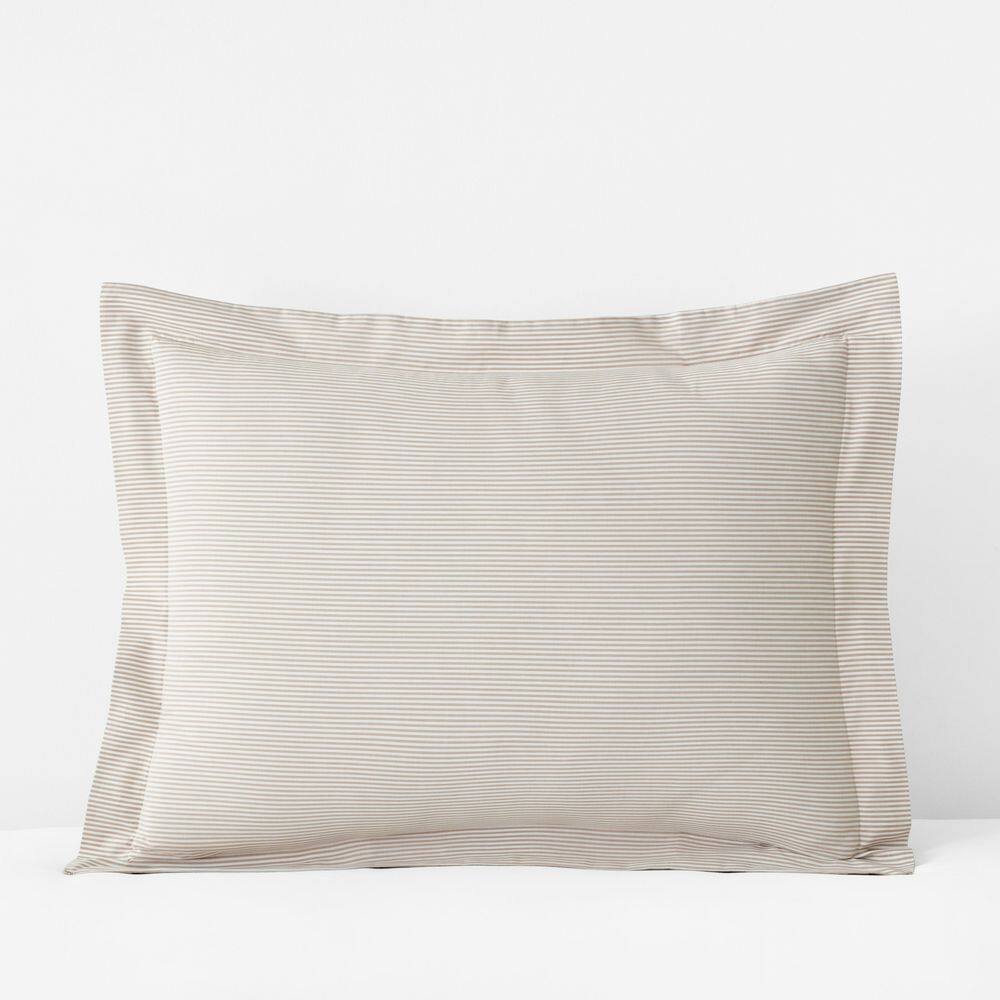 Company Cotton Stripe Yarn-Dyed Tan Cotton Percale Standard Sham price history on PriceWatchPro