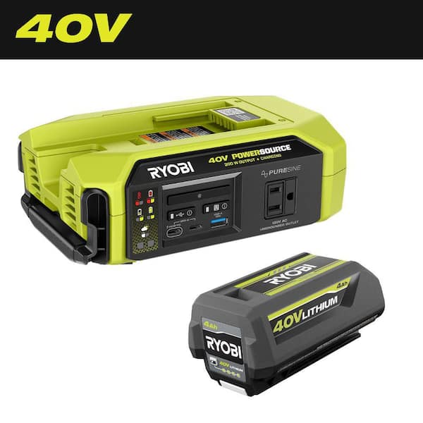 40V 300-Watt Portable Battery Inverter Power Source w/ 4.0 Ah Battery