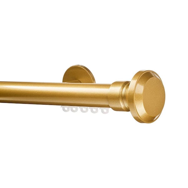 Tekno Pro 108" Non-Adjustable 1.13 in. Diameter Decorative Traverse Curtain Rod with Santos Finial in Harvest