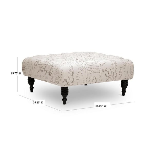 Baxton Studio Keswick Traditional Print Fabric Upholstered Ottoman