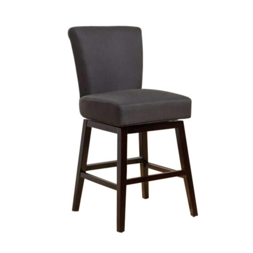 Tracy 44.50 in. Dark Charcoal Swivel Bar Stool, Dark Charcoal/Dark Brown