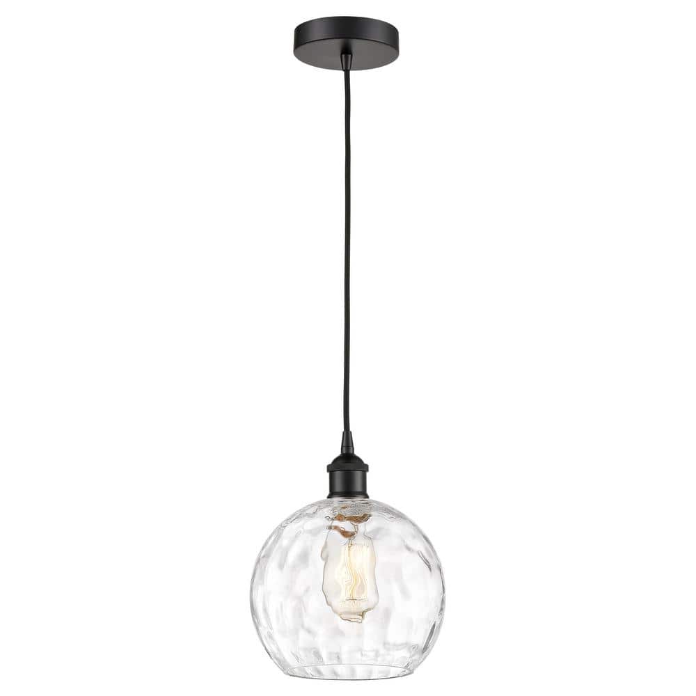 Athens Matte Black Mini Pendant Light with Clear Glass Shade