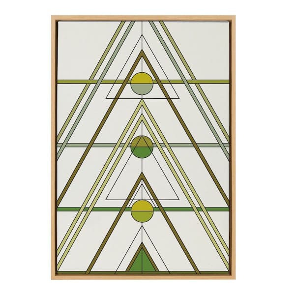 Kate and Laurel Sylvie Mid Century Modern Retro Tree by The Creative Bunch Studio Framed Canvas Culture Art Print 23 in. x 33 in.
