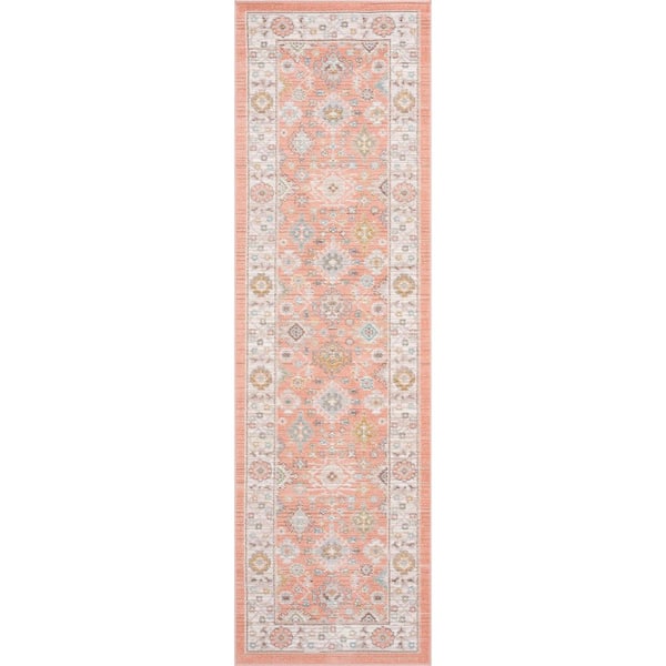 2 ft. x 8 ft. Salmon Crestwood Oriental Indoor Area Rug