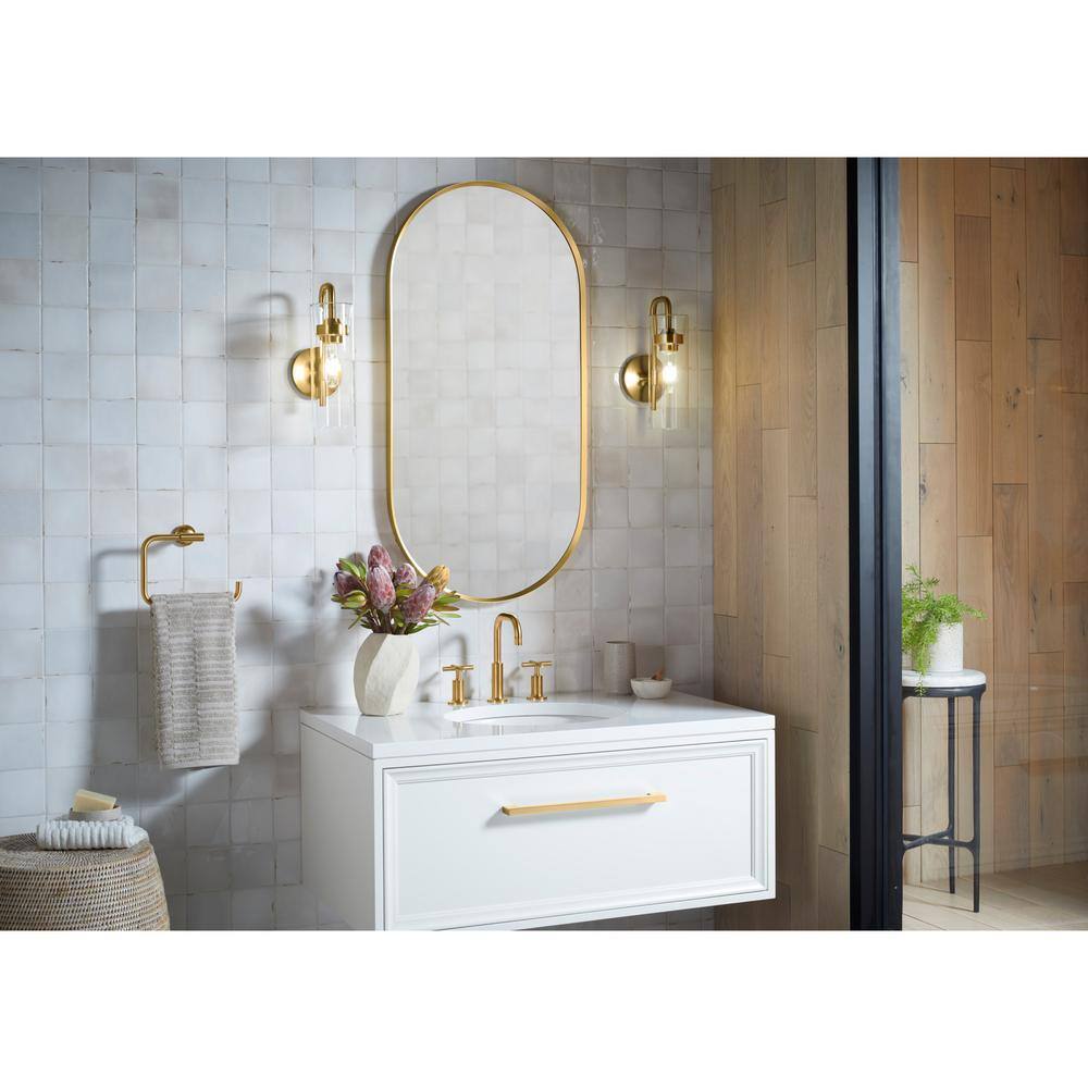 Purist Minimalist Brushed Nickel Wall Sconce with Rounded Glass Shade