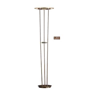 72 in. Satin Nickel Luciano LED Torchiere Floor lamp Touch Dimmer