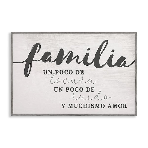 Stupell Industries Family Lots of Love by Lil' Rue Gray Framed Typography Giclee Art Print 16 in. x 24 in.