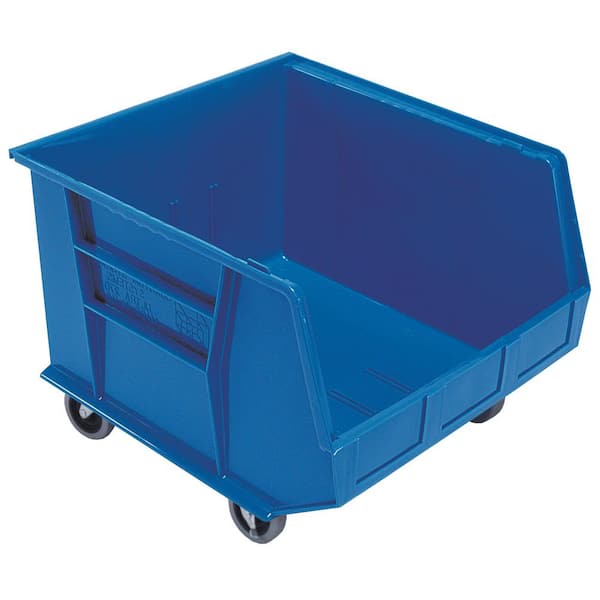 QUANTUM STORAGE SYSTEMS Ultra Series Stack and Hang 30 Gal. Storage Bin in Blue (3-Pack)