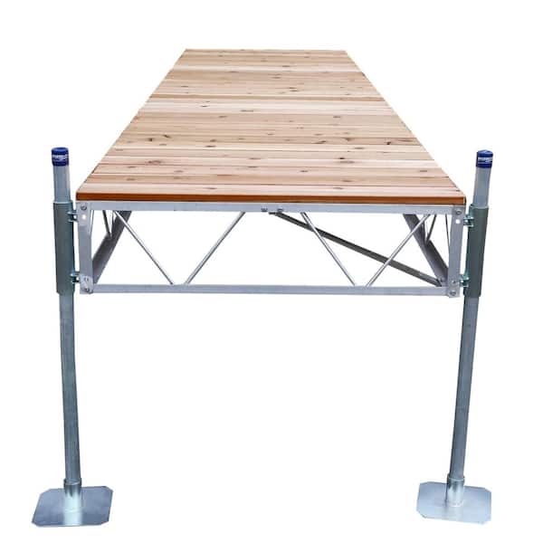 16 ft. Straight Stationary Pipe Dock with Cedar