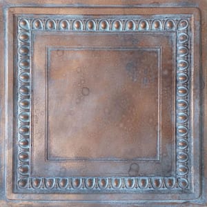 Cambridge Weathered Copper 2 ft. x 2 ft. PVC Glue Up or Lay In Ceiling Tile (40 sq. ft./case)