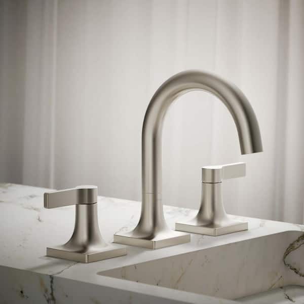 Venza 8 in. Widespread Double Handle Bathroom Faucet in Vibrant Brushed Nickel