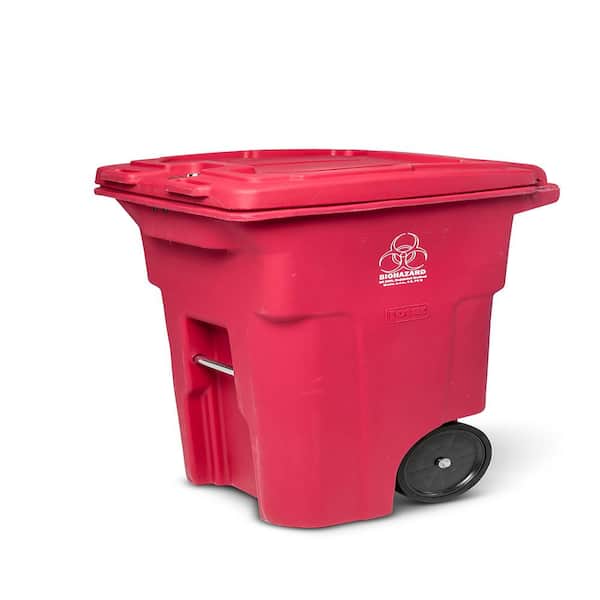 Toter 64 Gal. Red Hazardous Waste Trash Can with Wheels and Lid Lock  RMN64-01RED - The Home Depot