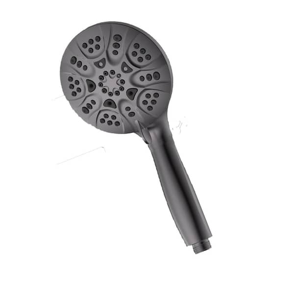 Lukvuzo Superior 6-Spray Wall Mount Handheld Shower Head 1.8 GPM in Gray with 59 in. Hose