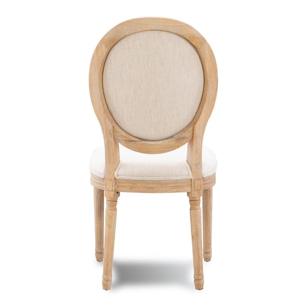 Linon Home Decor Jacques Natural Fabric Seat Oval Back