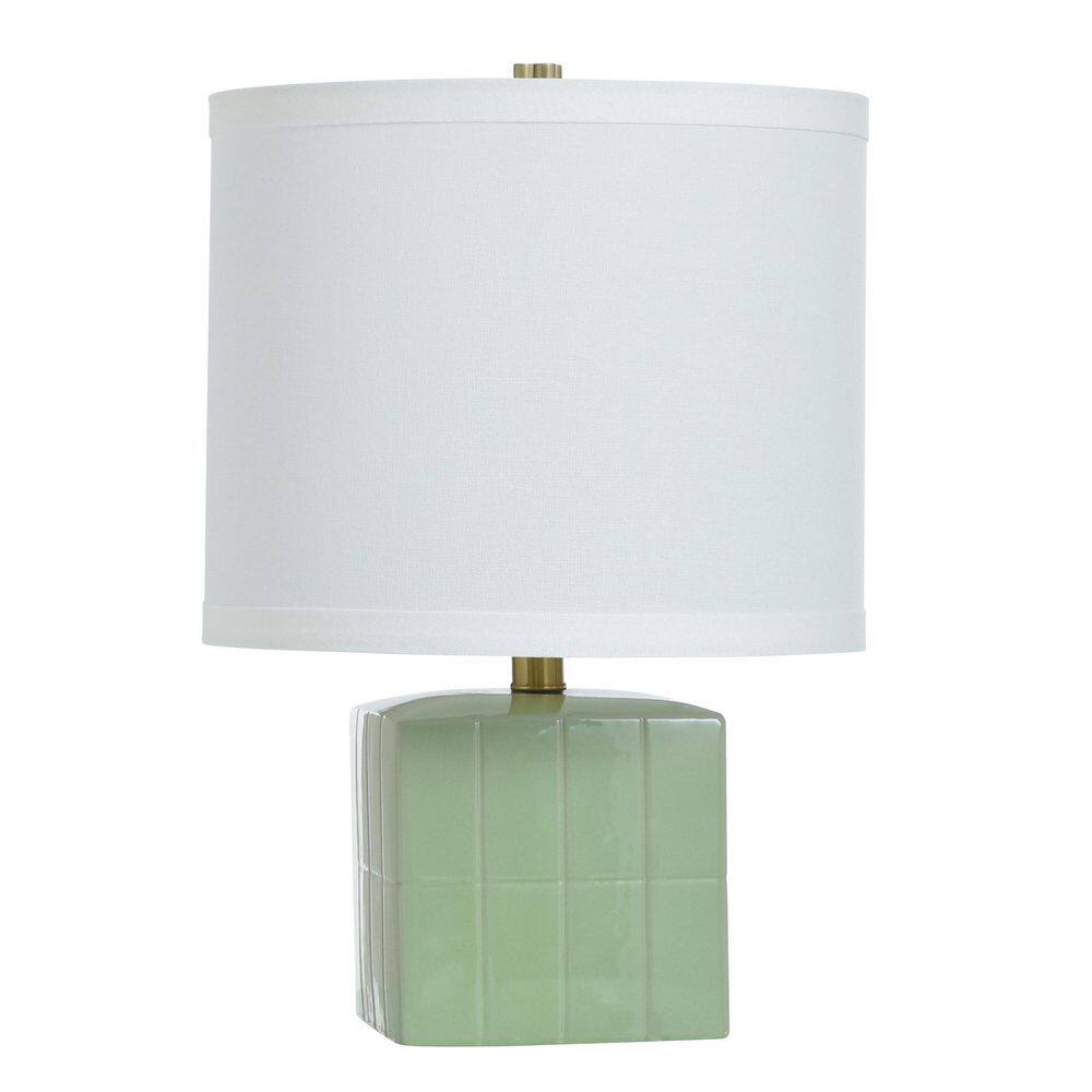 Matilda 18 in. Mint Table Lamp with White Linen Shade