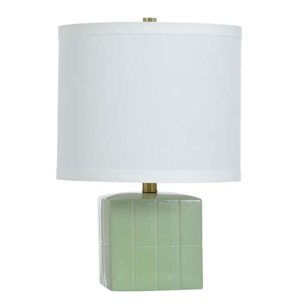 Matilda 18 in. Mint Table Lamp with White Linen Shade