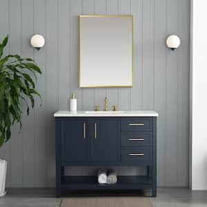 Arlo 42 in. W x 22 in. D x 34 in. H Bath Vanity in Indigo Blue with Engineered Top in Ariston White with White Sink