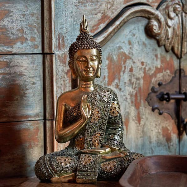 Zaer Ltd. International 16 in. Tall in Gold Finish Polyresin