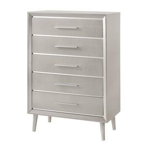 16.75 in. Silver 5-Drawer Chest of Drawers