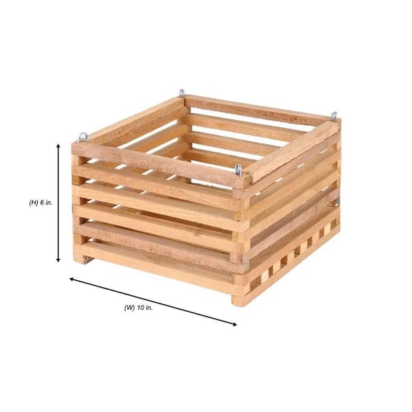 Better-Gro 10 in. Square Wooden Basket 52730 - The Home Depot