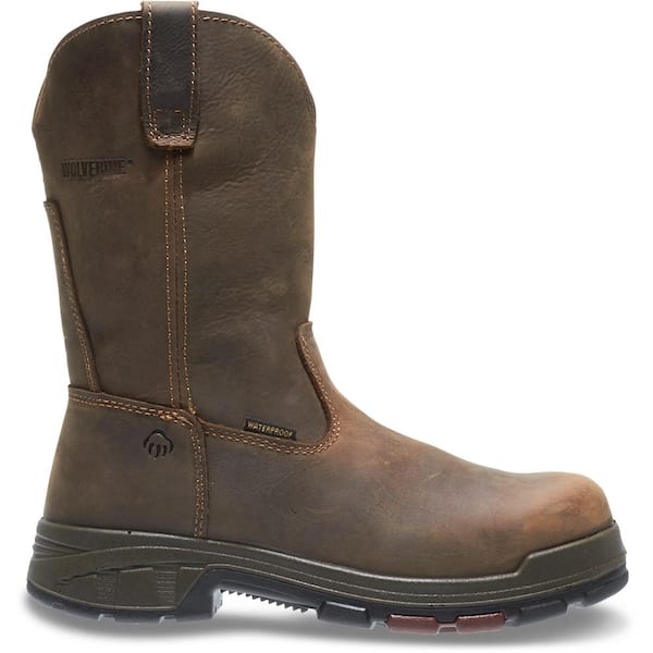 Wolverine Men's Cabor Waterproof Wellington Work Boots - Composite Toe - Brown Size 9.5(M)