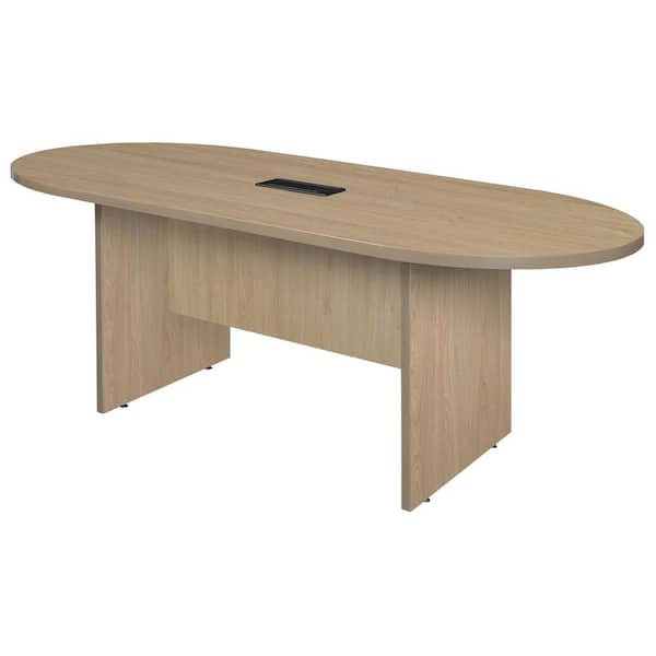 Legacy 71 in Noble Oak Racetrack Conference Table Desk with Charging Port