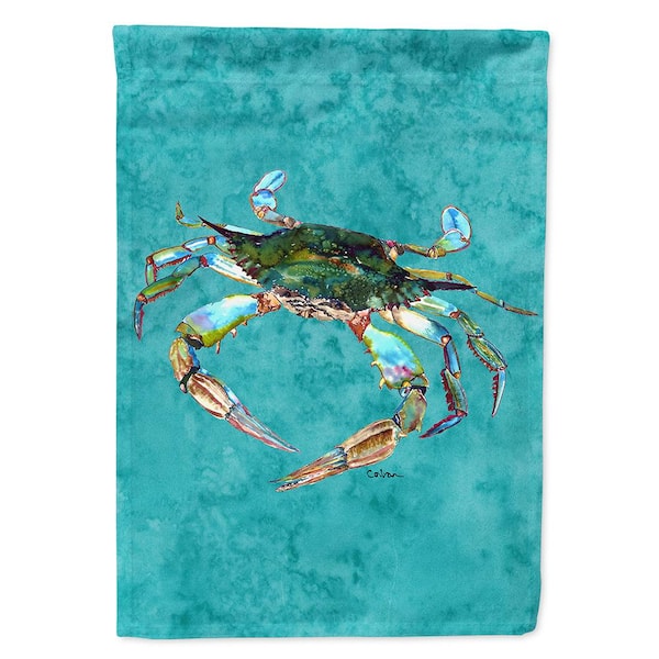 Caroline's Treasures 11 in. x 15-1/2 in. Polyester Crab 2-Sided 2-Ply Garden Flag