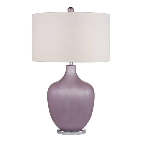 Titan Lighting Harlow 28 in. Lilac Luster and Polished Nickel Table Lamp