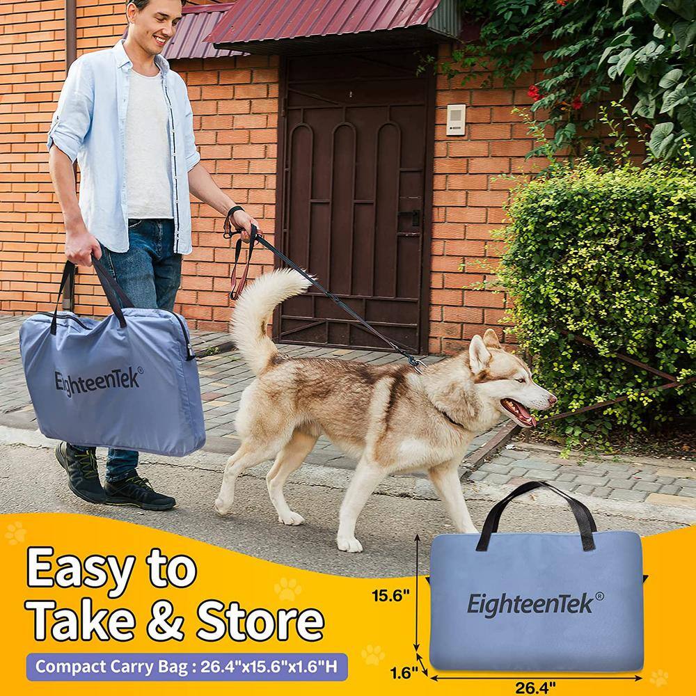 Gray Double Room Pop-Up Pet Playpen with Mesh Panels