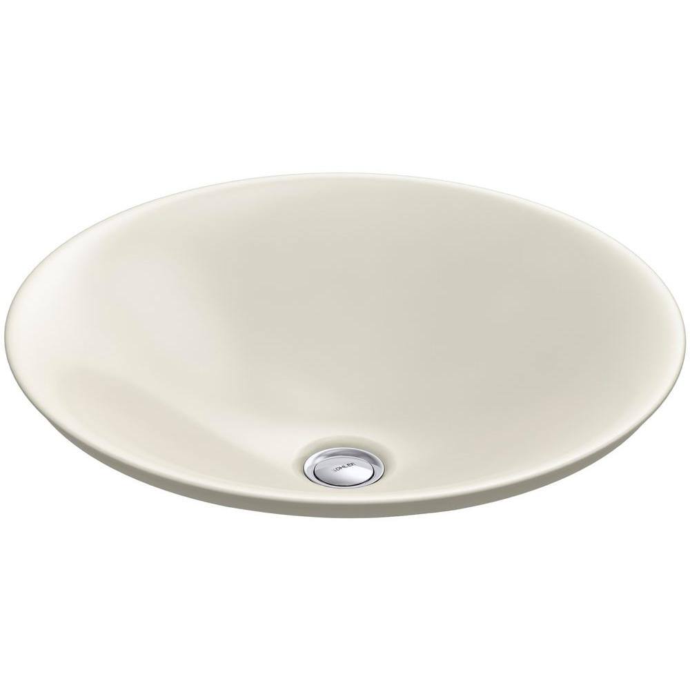 Kohler Carillon Wading Pool Above Counter Vitreous China Bathroom Sink In Biscuit K 7806 96 The Home Depot