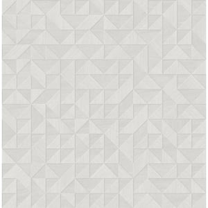 Gallerie Light Grey Triangle Geometric Light Grey Paper Strippable Roll (Covers 56.4 sq. ft.)