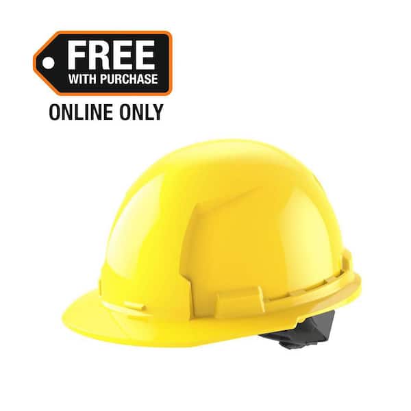 BOLT Yellow Type 1 Class E Front Brim Non-Vented Hard Hat with 4 Point Ratcheting Suspension