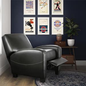 Marina Black Faux Leather Recliner