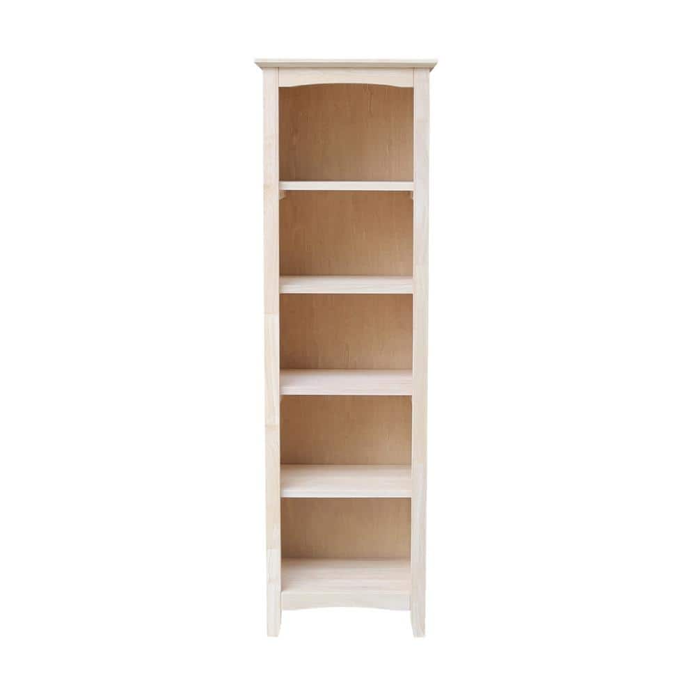 Traditional Shaker Solid Wood Bookcase in Classic Brown