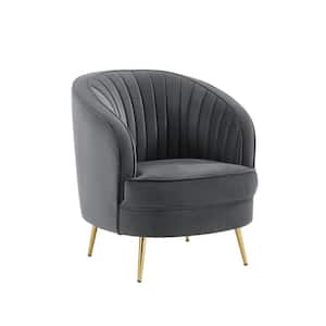 Harlow Gray Velvet Arm Chair
