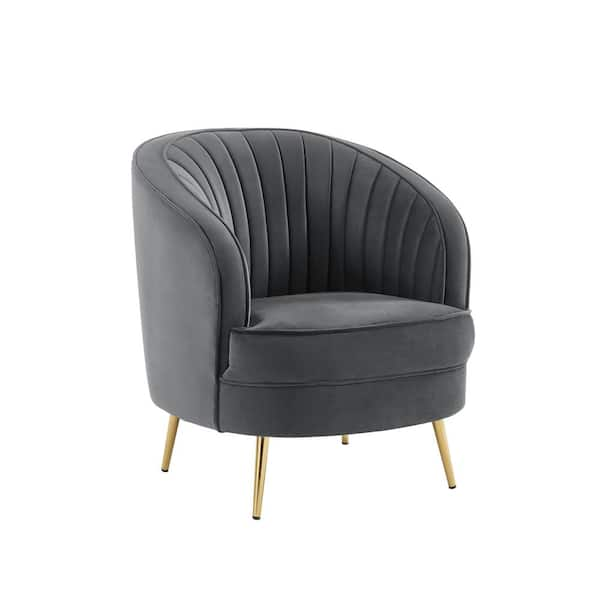 Best Master Furniture Harlow Gray Velvet Arm Chair HZ1925GCH - The Home ...