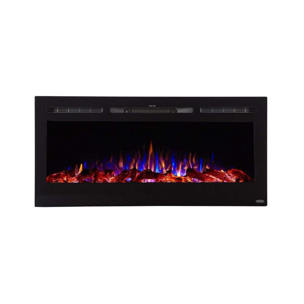 Sideline 45 in. Wall Mount or Recessed Smart Electric Fireplace in Black with LED Flame price history on PriceWatchPro