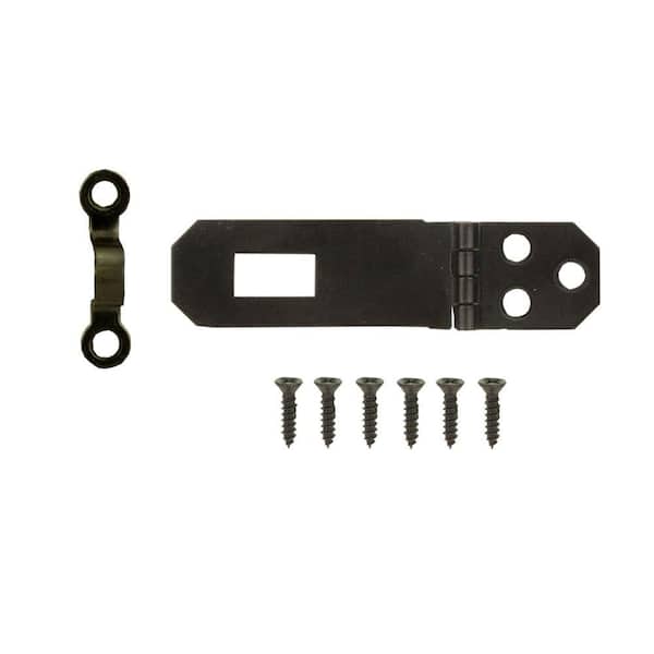 Everbilt 3/4 in. x 2-7/64 in. Matte Black Decorative Hasp